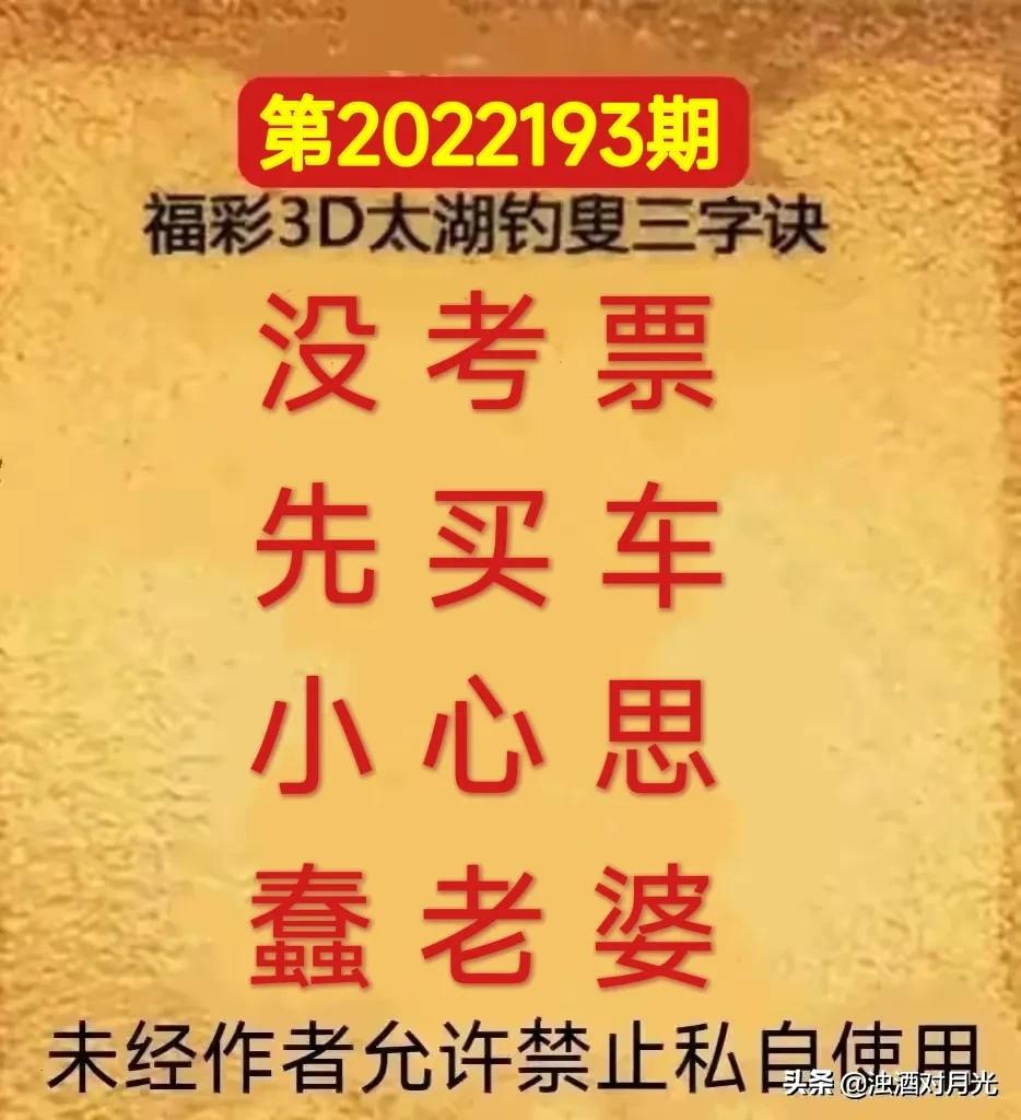 马后炮解太湖钓叟3D字谜193期，深度解析太湖钓叟字谜的魅力与智慧